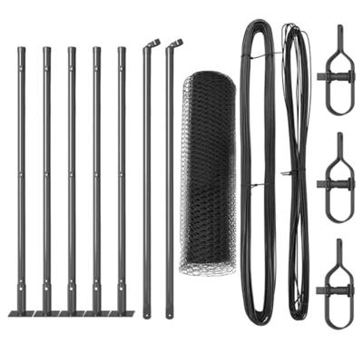 VidaXL Afrasteringspaal grijs 10 x 0,4 m (25 mm gaas) staal en pvc