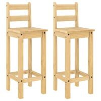 Barstoelen 2 st massief grenenhout - thumbnail