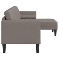 Bank 3-zits L-vormig 160 cm stof taupe - thumbnail