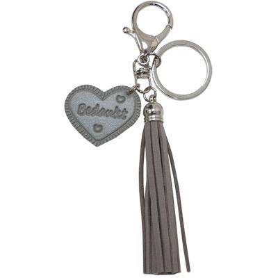 Verhaak sleutelhanger Leather Nature unisex leer grijs