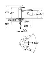Grohe Eurosmart Cosmopolitan keukenkraan medium Chroom - thumbnail