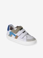 Baskets met klittenband van leer voor kinderen veel wit - thumbnail