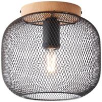 Brilliant PlafondlampGiada zwart met hout - 99628/76 - thumbnail