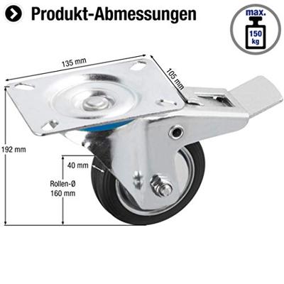 Metafranc Zwenkwiel Rubber 160Mm Vastz. W - WU0800920