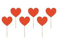 Cake Toppers Hartjes Rood (6st) - thumbnail
