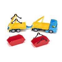 Siku vrachtwagen met afvalcontainer en aanhanger 1695 - thumbnail