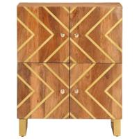 Dressoir 60x33,5x75 cm massief mangohout bruin en zwart - thumbnail