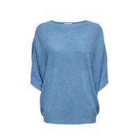 JDY ribgebreide trui JDYNEW met vleermuismouwen blauw - thumbnail