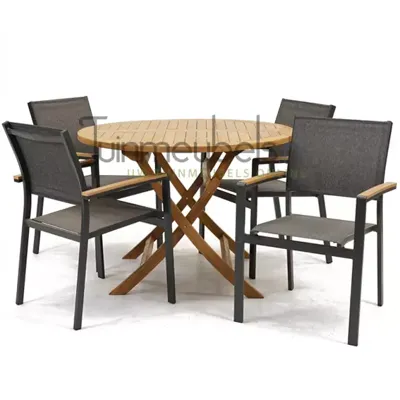 Tuinstoel Arezzo met Milton tafel rond 110