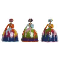 Decoratieve figuren Home ESPRIT Multicolour Dame 17 x 13 x 21 cm (3 Stuks) - thumbnail