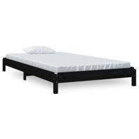 Bed stapelbaar 90x200 cm massief grenenhout zwart - thumbnail