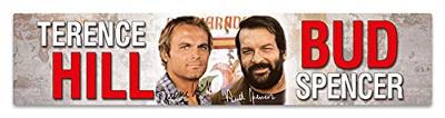 Bud Spencer & Terence Hill Tin Sign with Magnet Autogramm 16 x 3,5 cm