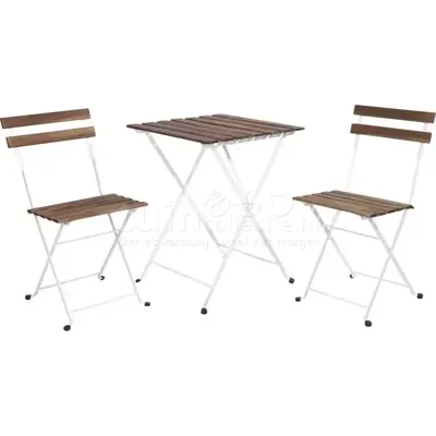 Bistro set Rhodos - bruin/wit - 3-delig