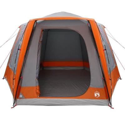 VidaXL Camping tent grijs en oranje 420 x 420 x 227 cm polyester