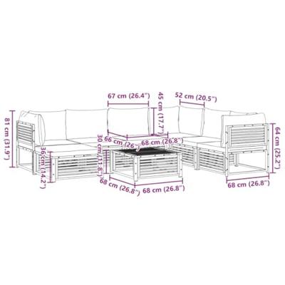 8-delige Loungeset met kussens massief acaciahout