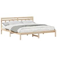 Bedframe met hoofdeinde Bruin 180 x 200 cm Grenenhout - thumbnail