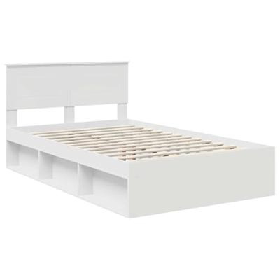 Bedframe met hoofdeinde Wit 120 x 200 cm Bewerkt hout
