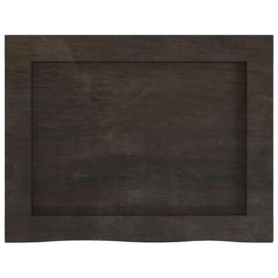 Wastafelblad 40x30x6 cm behandeld massief hout donkergrijs Wastafelblad 40x30x6 cm behandeld massief hout donkergrijs
