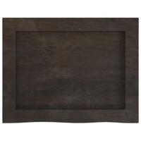 Wastafelblad 40x30x6 cm behandeld massief hout donkergrijs - thumbnail