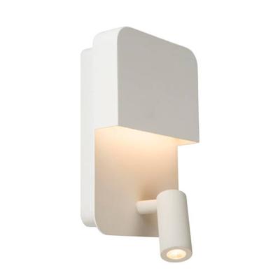 Lucide BOXER - Bedlamp / Wandlamp - LED - 3000K - Met USB oplaadpunt - Wit
