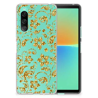 Sony Xperia 10 V | TPU Case | Gouden Bloemen Sony Xperia 10 V | TPU Case | Gouden Bloemen