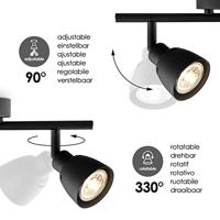 Home sweet home LED opbouwspot Aka 2L 32,5 cm - zwart - thumbnail