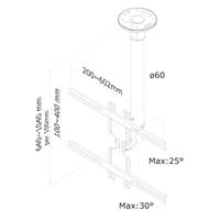 Neomounts fpma-c400silver monitor plafondsteun bevestiging (zilver, retail) - thumbnail