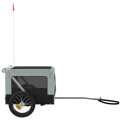 Hondenfietstrailer oxfordstof en ijzer grijs en zwart - thumbnail