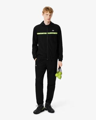 Lacoste Hooded Logostripe Trainingspak Heren Zwart - Maat XXL - Kleur: Zwart | Soccerfanshop
