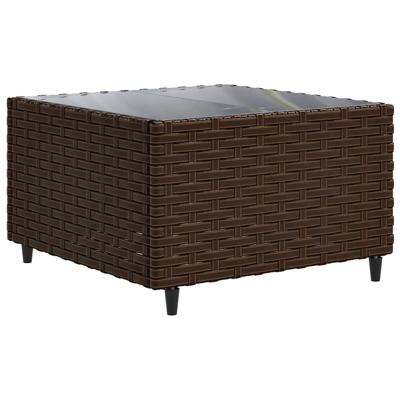 6-delige Loungeset met kussens poly rattan bruin - thumbnail