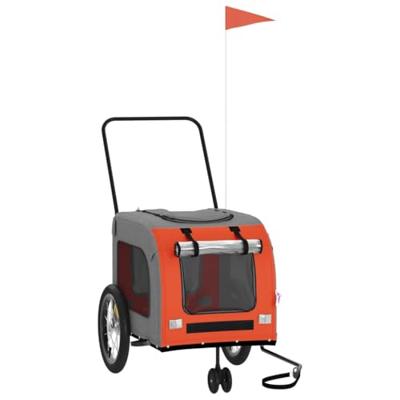 VidaXL Hondenfietstrailer oxford stof en ijzer oranje en grijs
