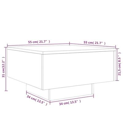 Salontafel met LED-verlichting 55x55x31 cm gerookt eikenkleurig Salontafel met LED-verlichting 55x55x31 cm gerookt eikenkleurig