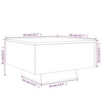 Salontafel met LED-verlichting 55x55x31 cm grijs sonoma eiken - thumbnail