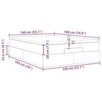 Ottoman bed met matras 140x190cm stof lichtgrijs - thumbnail