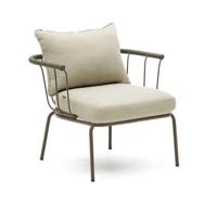 Kave Home Outdoor Fauteuil 'Salguer' Gevlochten touw en staal, kleur Beige - thumbnail