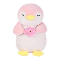 Miniso pluchen pinguïn met donut - roze - thumbnail