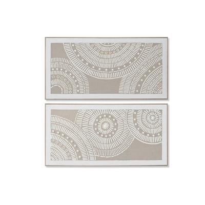 Schilderij Home ESPRIT Wit Beige Cirkels Stads 122 x 4,5 x 62 cm (2 Stuks)