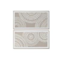 Schilderij Home ESPRIT Wit Beige Cirkels Stads 122 x 4,5 x 62 cm (2 Stuks) - thumbnail