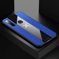 Voor Xiaomi Redmi Note 8 XINLI stiksels doek textuur schokbestendige TPU beschermhoes (blauw) - thumbnail