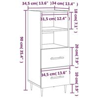 Dressoir 34,5x34x90 cm bewerkt hout grijs sonoma eikenkleurig - thumbnail
