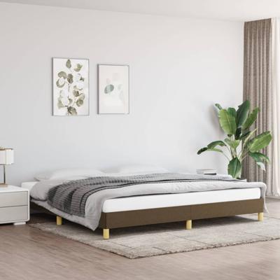 Bedframe zonder matras stof donkerbruin 200x200 cm