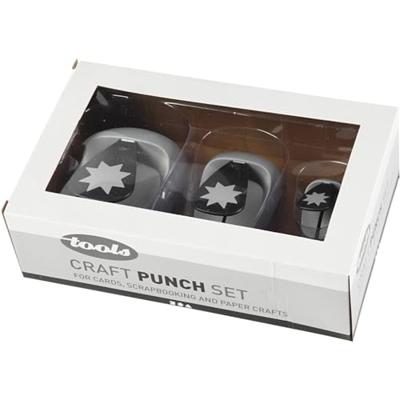 Creativ Company Ponsen set, grafische ster, afm 25+50+75 mm, 3 stuk/ 1 doos - thumbnail