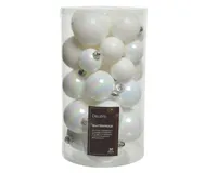 Kerstbal plastic glans mat glitter assorted wit/iris Decoris - Decoris - thumbnail
