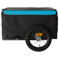 Fietstrailer 30 kg ijzer zwart en blauw - thumbnail