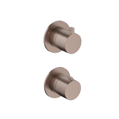 Hotbath Ace - Afbouwdeel voor Inbouw Thermostaat - 2-Weg Stop-Omstel - Geborsteld Koper Pvd - V02