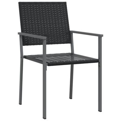 Tuinstoelen 4 st 54x62,5x89 cm poly rattan zwart