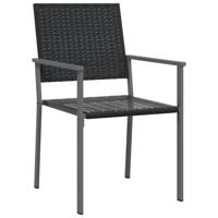 Tuinstoelen 4 st 54x62,5x89 cm poly rattan zwart - thumbnail