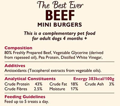 LILY'S KITCHEN DOG THE BEST EVER BEEF MINI BURGERS