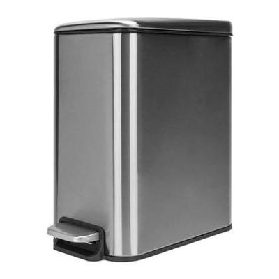 QUVIO Prullenbak vierkant - 5L - Metaal - Grijs QUVIO Prullenbak vierkant - 5L - Metaal - Grijs