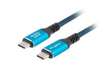 Lanberg CA-CMCM-44CU-0005-BK USB-kabel USB4 Gen 2x2 0,5 m USB C Zwart, Blauw - thumbnail